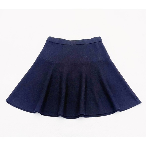 Tahari Black Flared Wool Skater Skirt Ruffled Hem SZM - Picture 6 of 6